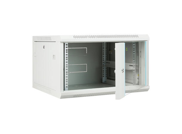 LinkIT Veggskap 19' 6U grå B600xD600xH368 , glass 