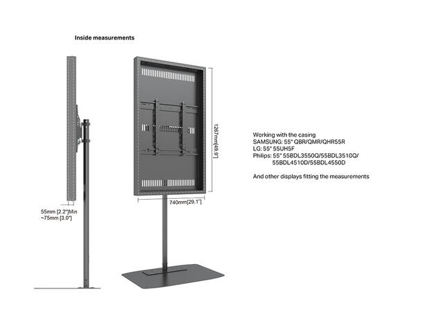 Multibrackets 19M Pro Series - Single Po le Enclosure 55¨ Floorbase* 