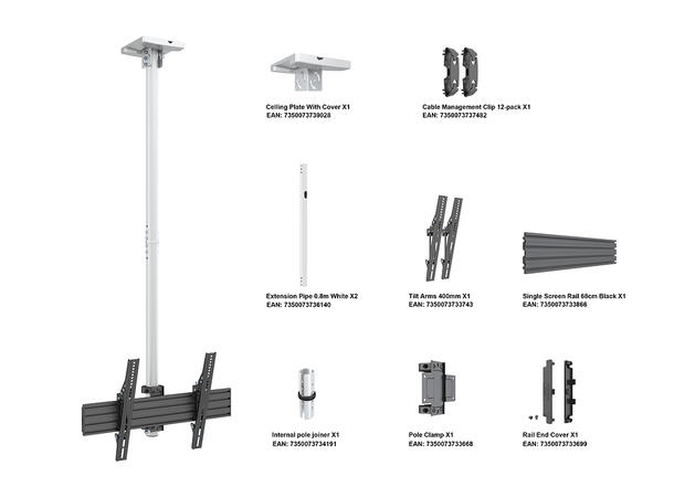 Multibrackets Ceiling Mount Pro MBC1U Wh ite 