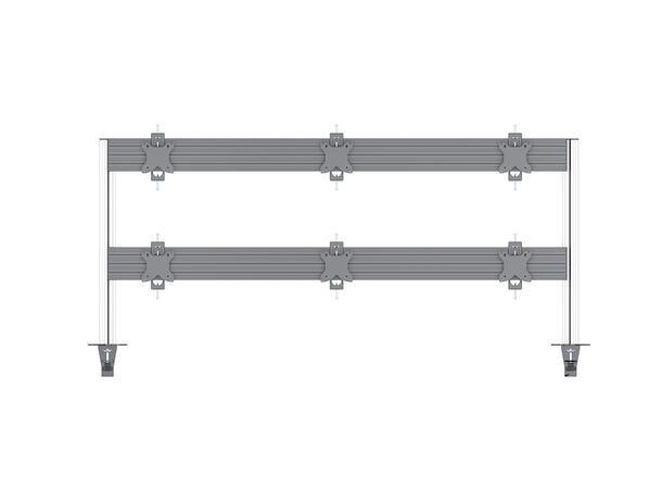 Multibrackets Deskmount Pro MBDM3X2U Sølv. 100x100, 60Kg, 6x 15"-32" 