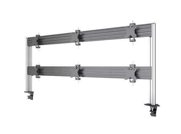 Multibrackets Deskmount Pro MBDM3X2U Sølv. 100x100, 60Kg, 6x 15"-32" 