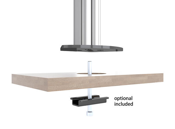 Multibrackets Deskmount Pro MBDM3X2U Sølv. 100x100, 60Kg, 6x 15"-32" 