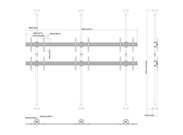 Multibrackets Floor to Ceiling Mount Pro MBFC3UX2* 