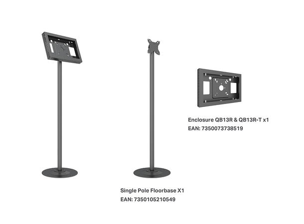 Multibrackets Gulvstativ single QBR13 Svart, 100x100, 10Kg, 7-30" 