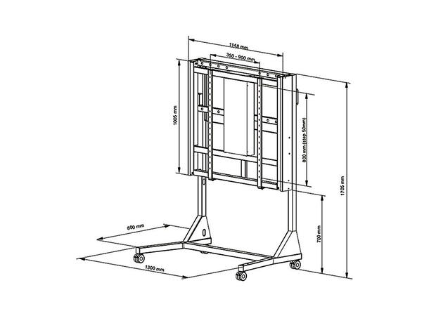 Multibrackets Motorized Floorstand Dual Screen 110¨160kg SD* 