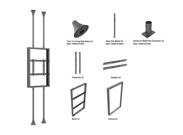 Multibrackets Pro Series - Enclo Floor t o Ceiling Mount B2B 55" M Bla* 