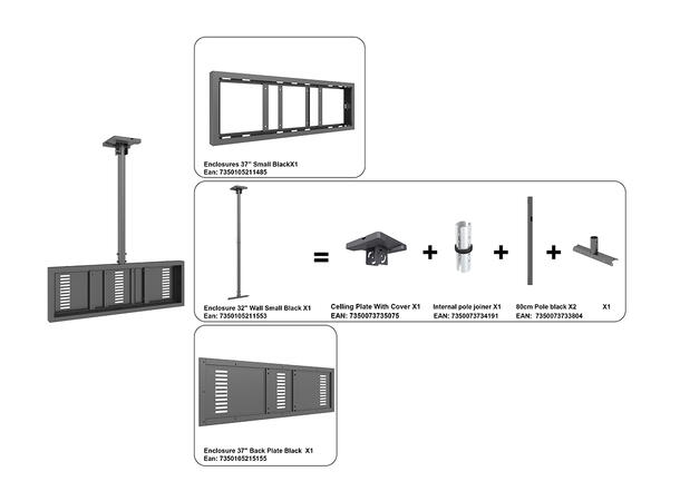Multibrackets Pro Series - Enclosure 37" Ceiling Small Black* 