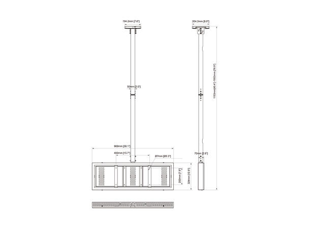 Multibrackets Pro Series - Enclosure 37" Ceiling Small Black* 