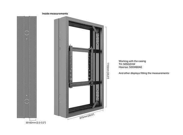 Multibrackets Pro Series - Enclosure 50" High Brightness Frame Black 