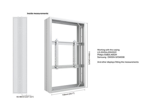 Multibrackets Pro Series - Enclosure 55" High Brightness Frame White 