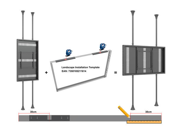 Multibrackets Pro Series - Enclosure 75" Floor to Ceiling Large Black* 