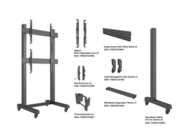 Multibrackets Pro Series - Video Wall St and 1X2* 
