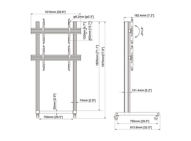 Multibrackets Pro Series - Video Wall St and 1X2* 