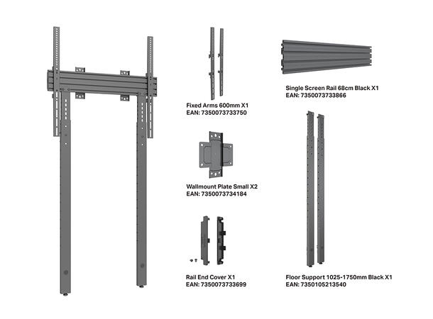 Multibrackets Pro Series - Wallmount Fix ed MBW1U 600 w Floorsupport* 