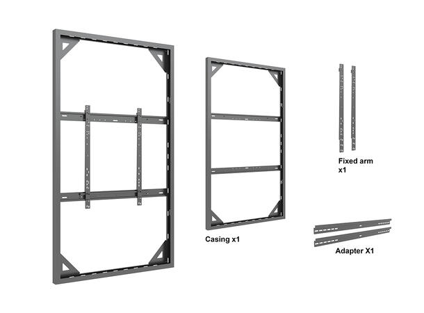 Multibrackets Pro kabinett vegg 85" Slim Svart, 80Kg, Vesa 800x500 