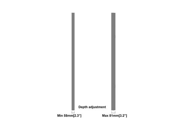 Multibrackets Pro kabinett vegg 85" Slim Svart, 80Kg, Vesa 800x500 