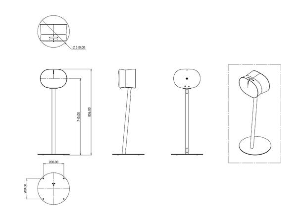 Multibrackets Sonos Floorstand for ERA30 0 - Black 