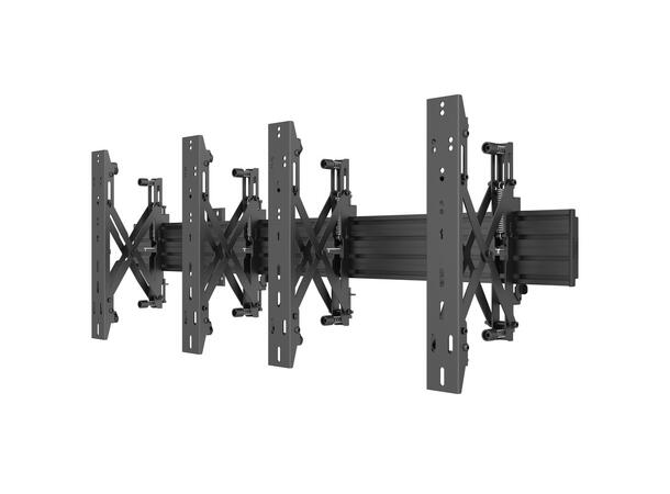 Multibrackets Wallmount Pro MBW2x1UP Pus h In Pop Out Black 