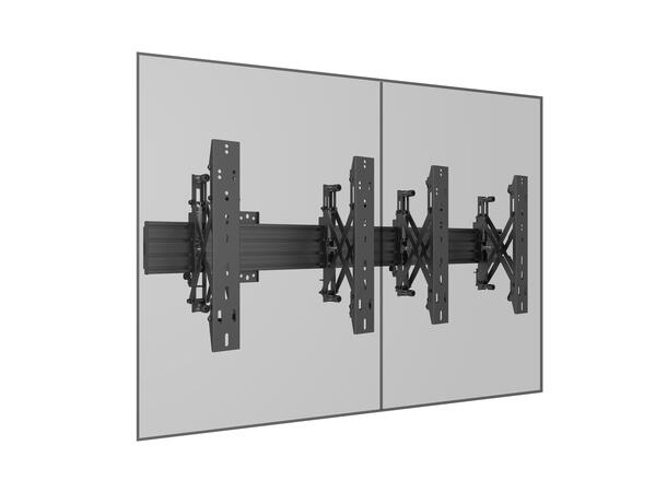 Multibrackets Wallmount Pro MBW2x1UP Pus h In Pop Out Black 