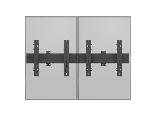 Multibrackets Wallmount Pro MBW2x1UP Pus h In Pop Out Black 