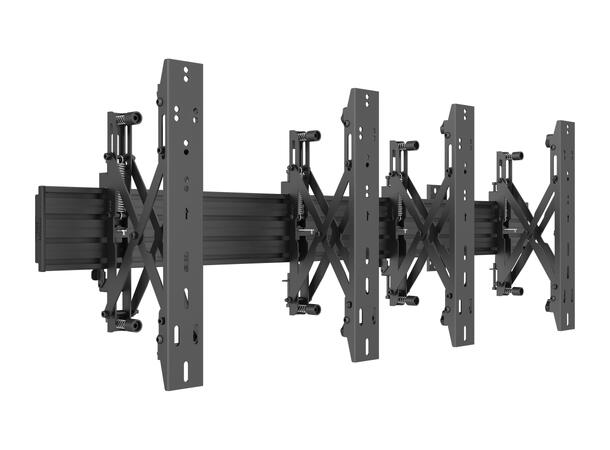 Multibrackets Wallmount Pro MBW2x1UP Pus h In Pop Out Black 
