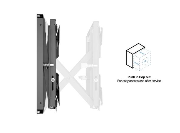 Multibrackets veggfeste Push Small Svart, 200x200, 25Kg 