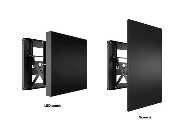 Multibrackets veggfeste Push Small Svart, 200x200, 25Kg 