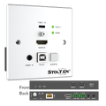 Stoltzen SHE630 HDBaseT™ WallPlate Kit USB-C , HDMI/USB , Audio In , 86x86