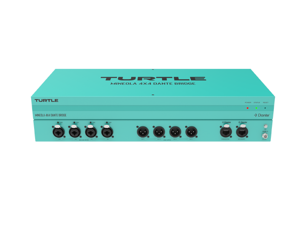 Turtle AV Mineola 4x4 Dante Audio Bridge 8x XLR inputs with 48V Phantom Power 