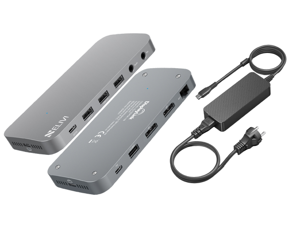 Elivi ORION Docking 2x DP - 100W bundle DisplayLink® |  Space Grey | DisplayPort