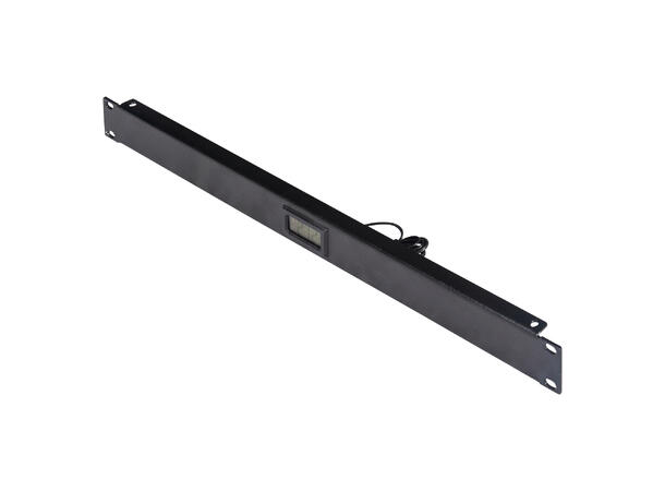 Lande 1U 19" Blank panel w/thermometer Steel | w/screws | Black | 482x12x44 