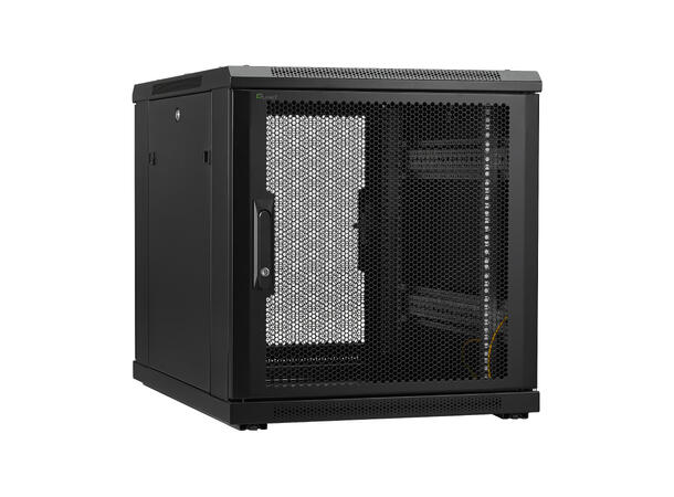 LinkIT Serverskap 12U svart B600xD800xH649, perforert - perforert 