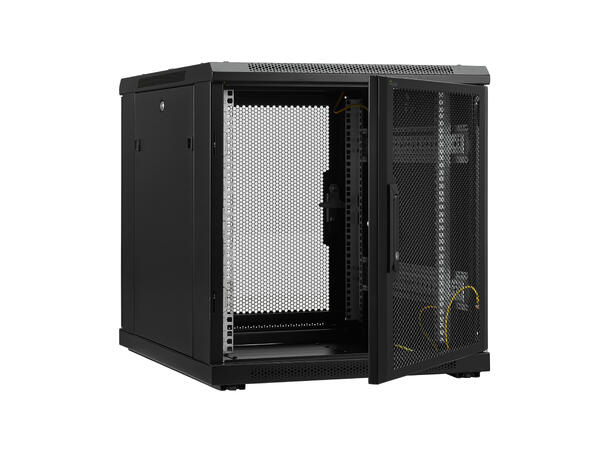 LinkIT Serverskap 12U svart B600xD800xH649, perforert - perforert 