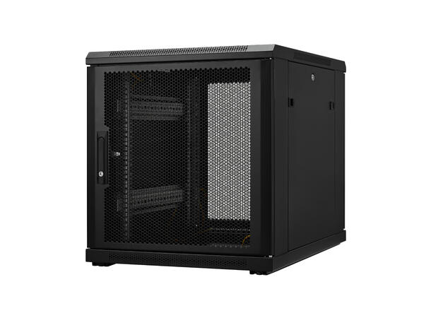 LinkIT Serverskap 12U svart B600xD800xH649, perforert - perforert 