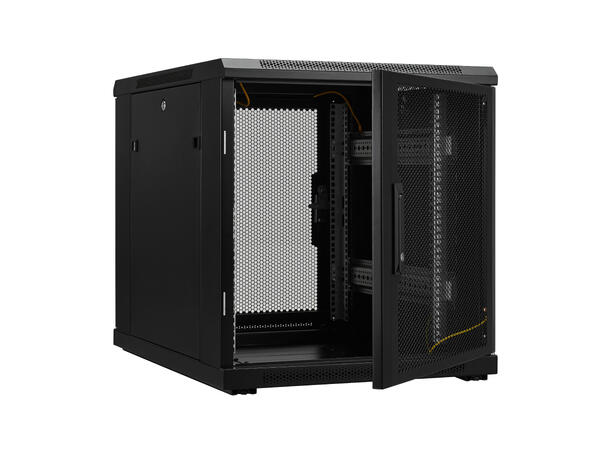 LinkIT Serverskap 12U svart B600xD800xH649, perforert - perforert 