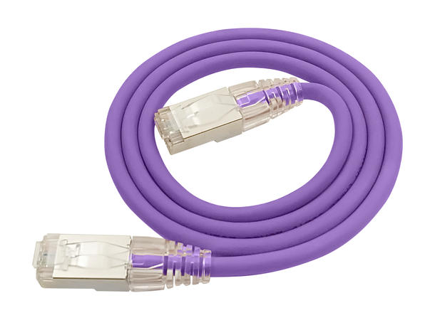 LinkIT SlimPatch F/UTP Cat6a lilla 0.5m AWG 28/1 , LSZH , 4.7mm 