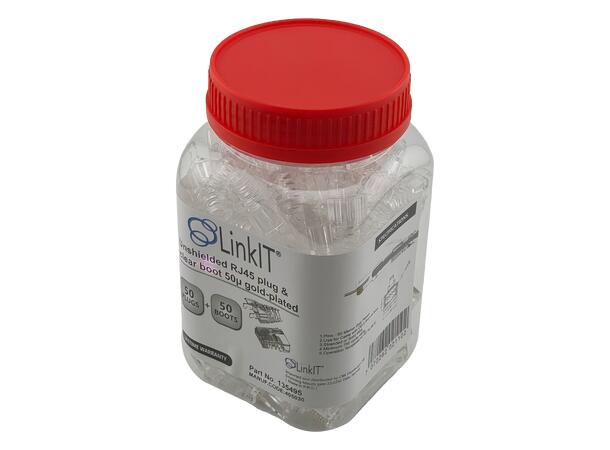 LinkIT Unshielded RJ45 plug & clear boot 50µ gold-plated | AWG23-26 | 50 of each 