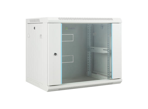 LinkIT Veggskap 19' 9U grå B600xD450xH501 , glass 