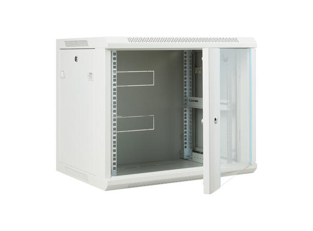 LinkIT Veggskap 19' 9U grå B600xD450xH501 , glass 