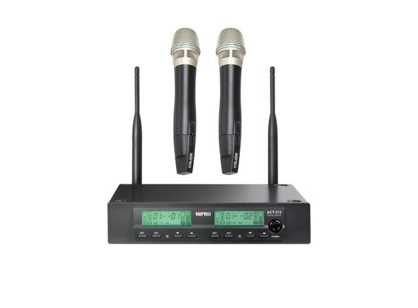 Mipro Trådløs Mikrofonsett ACT-312 II 2 x Håndsender Ladbar 5A 506-530MHz 