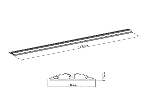 Multibrackets Cable Cover Floor Black - 139mm W - 1600mm L 