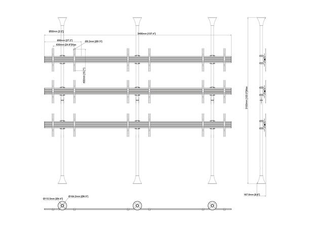 Multibrackets Floor to Ceiling Mount Pro MBFC3UX3* 