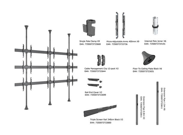 Multibrackets Floor to Ceiling Mount Pro MBFC3UX3 Micro Adj* 