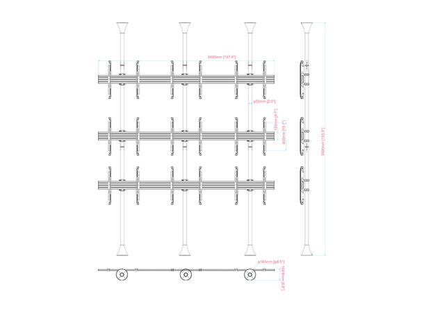 Multibrackets Floor to Ceiling Mount Pro MBFC3UX3 Micro Adj* 