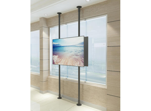 Multibrackets Gulv/tak Pro MBFC2P2UHD Svart, 800x600, 2x125Kg, 65-100" 