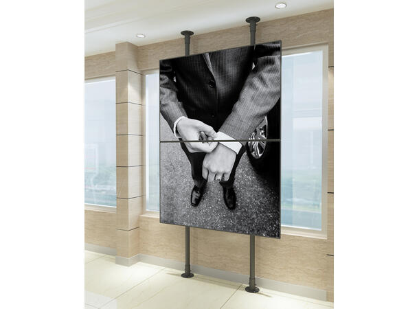 Multibrackets Gulv/tak Pro MBFC2P2UHD Svart, 800x600, 2x125Kg, 65-100" 