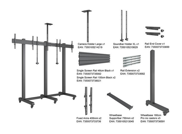 Multibrackets Pro Series - Collaboration Floorstand Side by Side 75" ^ 
