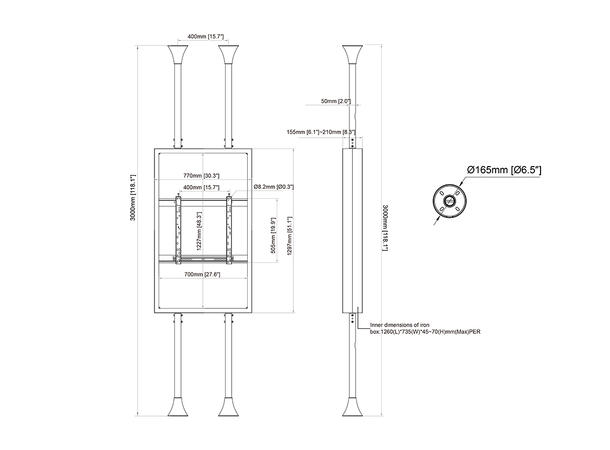Multibrackets Pro Series - Enclo Floor t o Ceiling Mount B2B 55" M Whi* 
