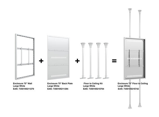 Multibrackets Pro Series - Enclosure 75" Floor to Ceiling Large White* 
