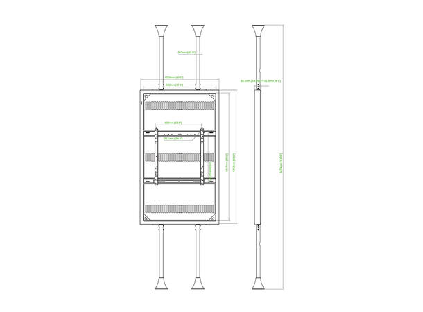 Multibrackets Pro Series - Enclosure 75" Floor to Ceiling Large White* 